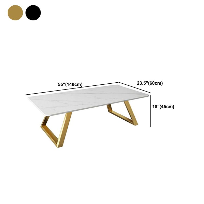 Tavolino da caffè in ardesia rettangolare glam da cocktail da slitta 17,7 "