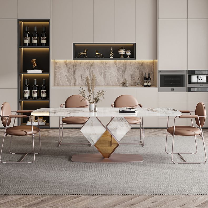 Glam Style Rectangle Sintered Stone Dining Set 1/4/5/7 Pieces Dining Set for Dining Areas Clearhalo 'Dining Room Sets' 'Dining Tables & Seating' 'dining_room_set' 'furn' 'furn_dining_room_set' 'Furniture' 'Kitchen & Dining Furniture' 1200x1200_9a5b3a46-0d00-42c2-bfc6-69a272ab0fb7