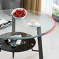 Modern Glass Dining Table 31.5" Round Dining Table with Black Frame for Home Use Clearhalo ' dining_table' 'Dining Tables & Seating' 'Dining Tables' 'furn' 'furn_dining_table' 'Furniture' 'furniture_dining_table' 'Kitchen & Dining Furniture' 'kitchen&dining_furn' 'kitchen' 'kitchen_dining_table' 1200x1200_9a5d9b97-4a4b-47cb-bc27-71b655baaede