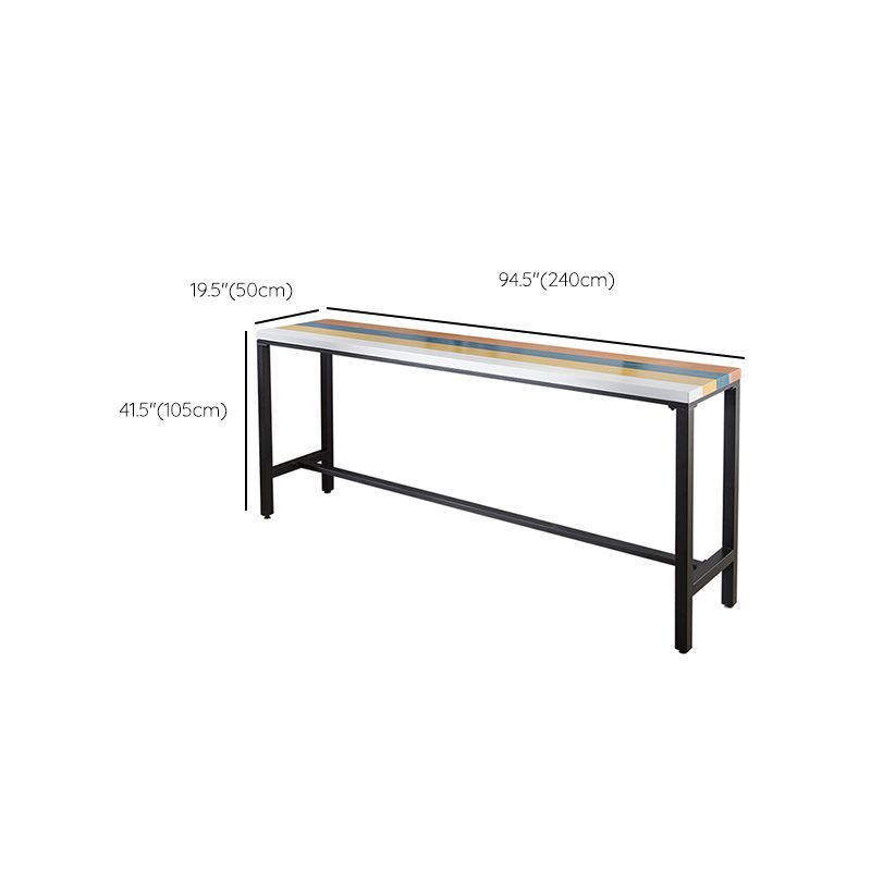 Rechthoekstaaftafel Set 1/5 stukken vaste houten aanrecht tafel met ladder achterste krukken
