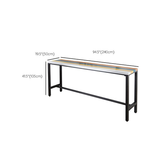 Rechthoekstaaftafel Set 1/5 stukken vaste houten aanrecht tafel met ladder achterste krukken