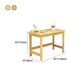 29.5" H Pine Office Desk Modern Home Writing Desk with H-shape Base