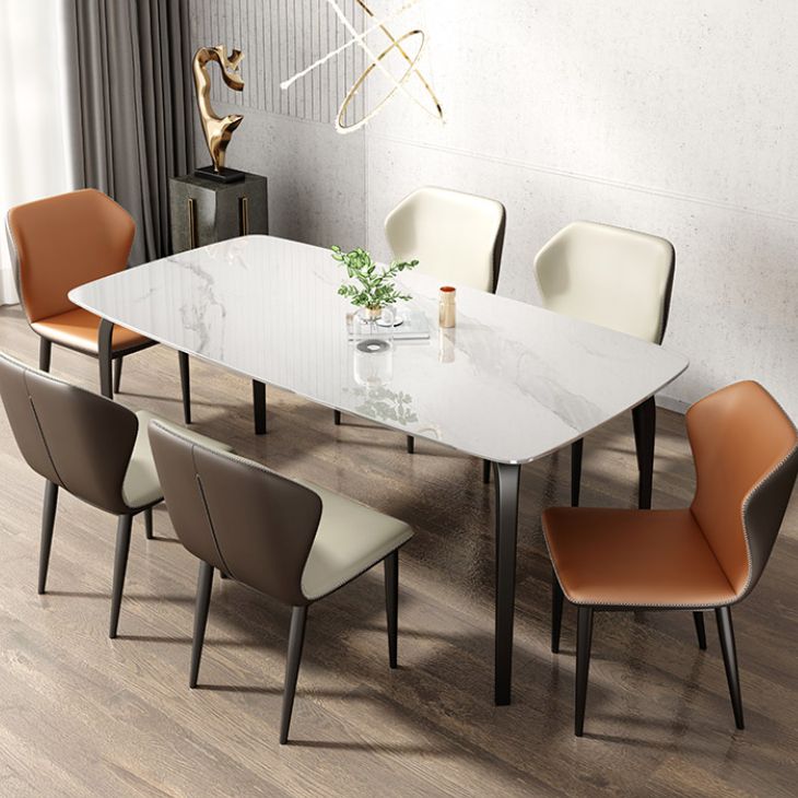 Rechthoek eettafel industriële eettafel met zwart frame