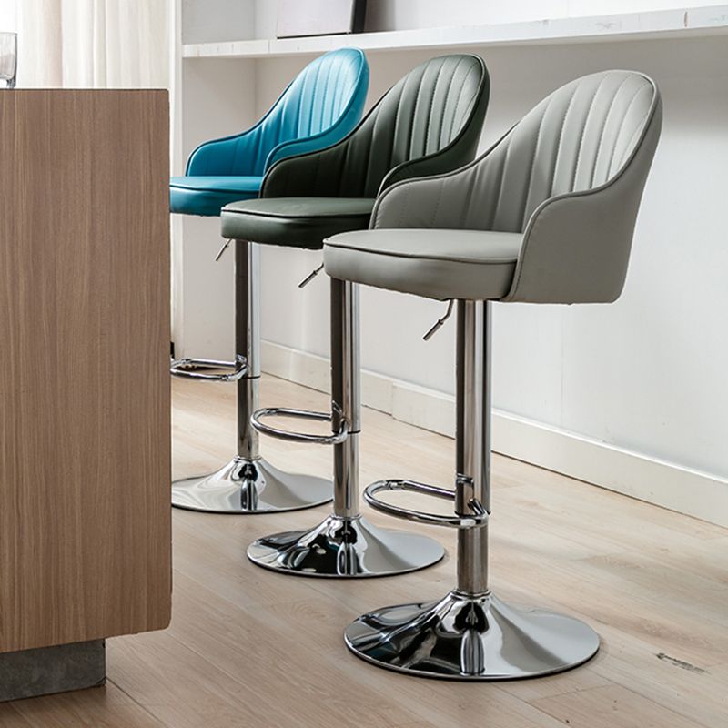 Modern Home Leather Barstool Swivel Adjustable Height Stools