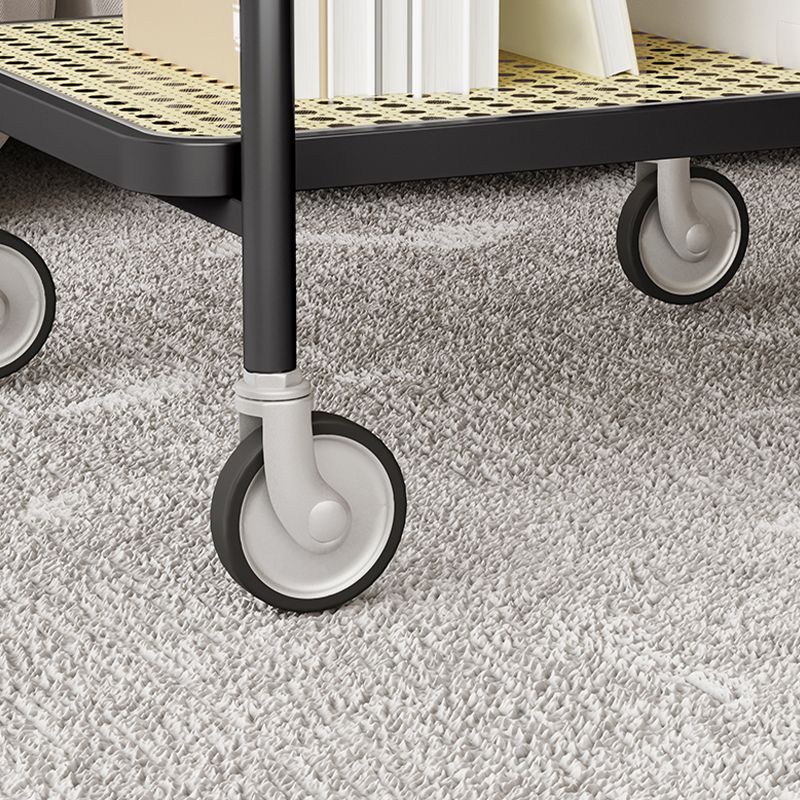 Mesa moderna de la esquina de vidrio mesa lateral de doble nivel con almacenamiento