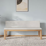 Fabric 2/3-seater Settee Modern Armless Settee with Wood Accents