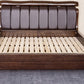 Solid Wood Standard Bed Walnut Bed Frame with Custom Gold Legs