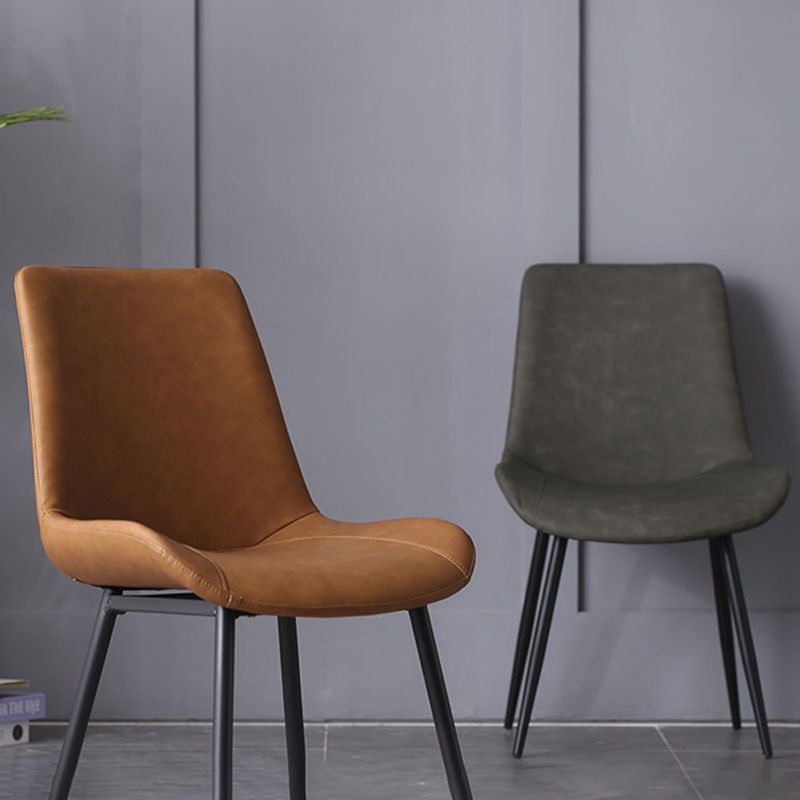 PU Leather Dining Chairs Industrial Style Arm Solid Back Dining Side Chairs Clearhalo 'Dining Chairs' 'Dining Tables & Seating' 'dining_chair' 'furn' 'furn_dining_chair' 'Furniture' 'Kitchen & Dining Furniture' 1200x1200_9a67d7e4-6463-49f9-94ef-df3412403f08