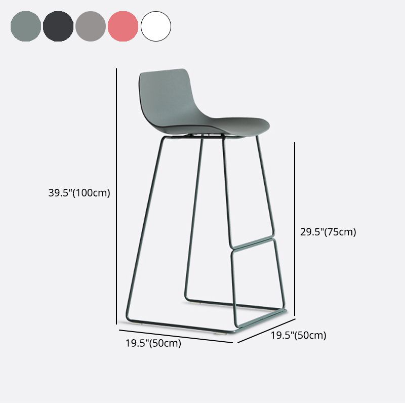 Nordic Plastic Bar Stool Bucket Counter Bar Stool with Metal Legs Clearhalo 'Bar Furniture' 'Bar Stools' 'bar_stools' 'furn' 'furn_bar_stools' 'Furniture' 'furniture_bar_stools' 'Kitchen & Dining Furniture' 1200x1200_9a6baf71-d054-472d-b194-0afe8243f88b
