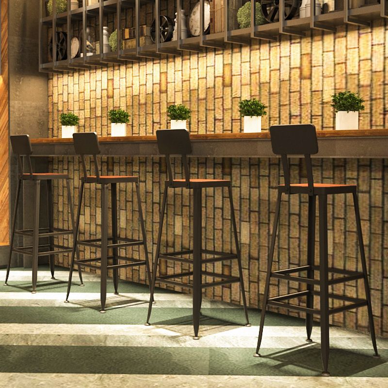 Contemporary Metal Solid Wood Barstool Indoor Bar Stool with Backless Clearhalo 'Bar Furniture' 'Bar Stools' 'bar_stools' 'furn' 'furn_bar_stools' 'furniture_bar_stools' 'Kitchen & Dining Furniture' 'kitchen&dining_furn' 'kitchen' 'kitchen_furn' Furniture' 1200x1200_9a6c1507-5101-47c9-8077-3301f4a6048f