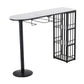 Table de bar Glam Free Form Table en marbre blanc avec rangement pour salon