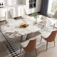 White Stone Top Table for Dining Room Traditional Luxury Rectangle Dining Table