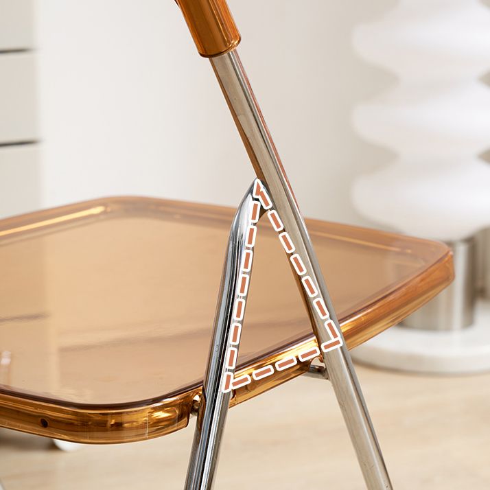 Moderne klappbare Back Metal Armless Ess Chairs (Set 4/8)