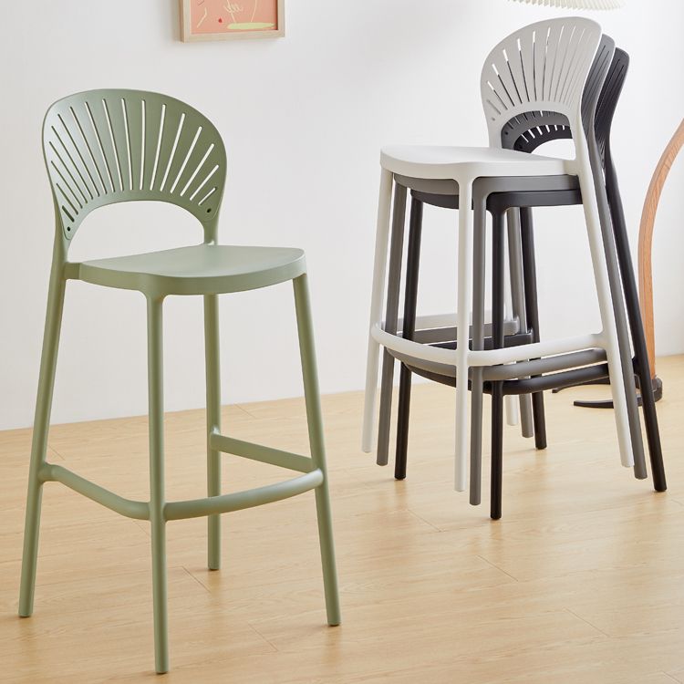 Modern Stackable Bar-stool Plastic Counter Bar Stool for Home Clearhalo 'Bar Furniture' 'Bar Stools' 'bar_stools' 'furn' 'furn_bar_stools' 'Furniture' 'furniture_bar_stools' 'Kitchen & Dining Furniture' 1200x1200_9a70d8c9-0e32-4c24-a312-53a81e50f472