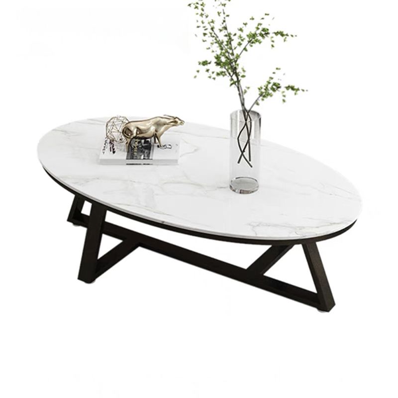 Modern Style Metal Base Material Grey/black/white Oval Coffee Table Clearhalo 'Coffee & Accent Tables' 'Coffee Tables' 'coffee_tables' 'Furniture' 'furniture_coffee_tables' 'Living Room Furniture' 1200x1200_9a72c3d1-da63-4cb9-896d-ef6c91d0335e