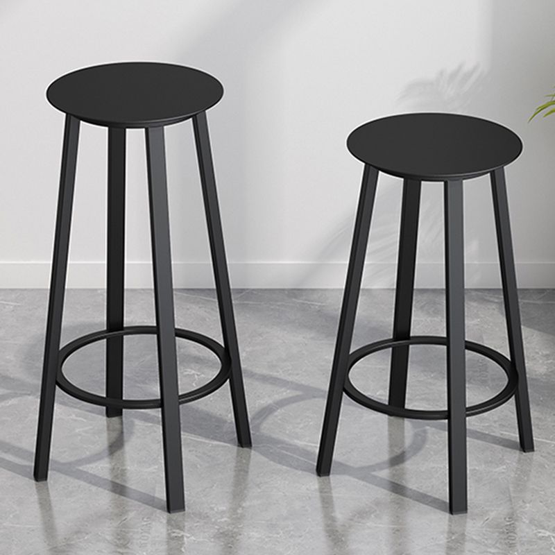 Modern Counter Round Bar Stool Armless Iron Bar Stool with Footrest and Swivel Clearhalo 'Bar Furniture' 'Bar Stools' 'bar_stools' 'furn' 'furn_bar_stools' 'furniture_bar_stools' 'Kitchen & Dining Furniture' 'kitchen&dining_furn' 'kitchen' 'kitchen_furn' Furniture' 1200x1200_9a73ba71-3050-4eb3-b49a-3ea7e7a98e89