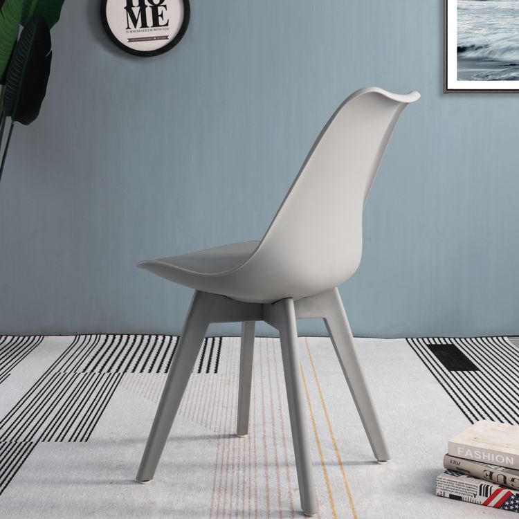 Glam Style Plastic Dining Armless Chair Upholstered Solid Back Side Chairs for Home Use Clearhalo ' kitchen&dining_furn' 'Dining Chairs' 'Dining Tables & Seating' 'dining_chair' 'Furniture' 'furniture_dining_chair' 'Kitchen & Dining Furniture' 'kitchen' 1200x1200_9a744bc5-1efd-46f0-9fb9-88ca8258756f