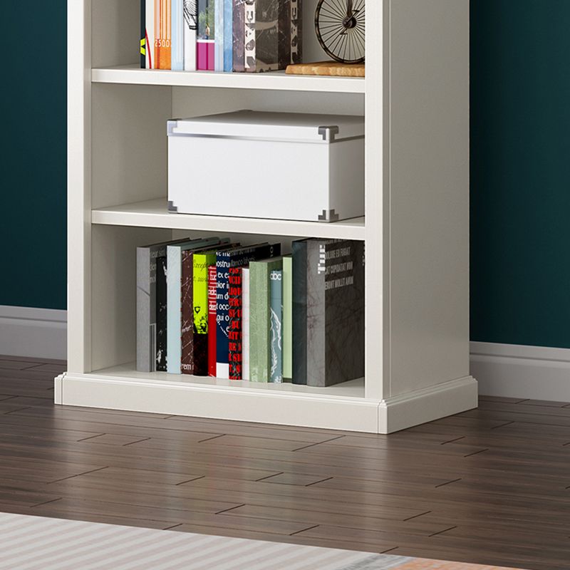 Modern Style Closed Back Bookshelf Standard Wooden Bookcase in White