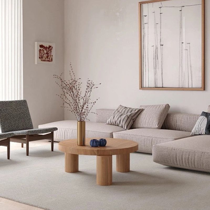 Scandinavian Round Solid Wood Coffee Table Natural 3 Legs Cocktail Table Clearhalo 'Coffee & Accent Tables' 'Coffee Tables' 'coffee_tables' 'furn' 'furn_coffee_tables' 'Furniture' 'Living Room Furniture' 1200x1200_9a7518f7-e9ec-4c51-9a10-f83f9e84b4be
