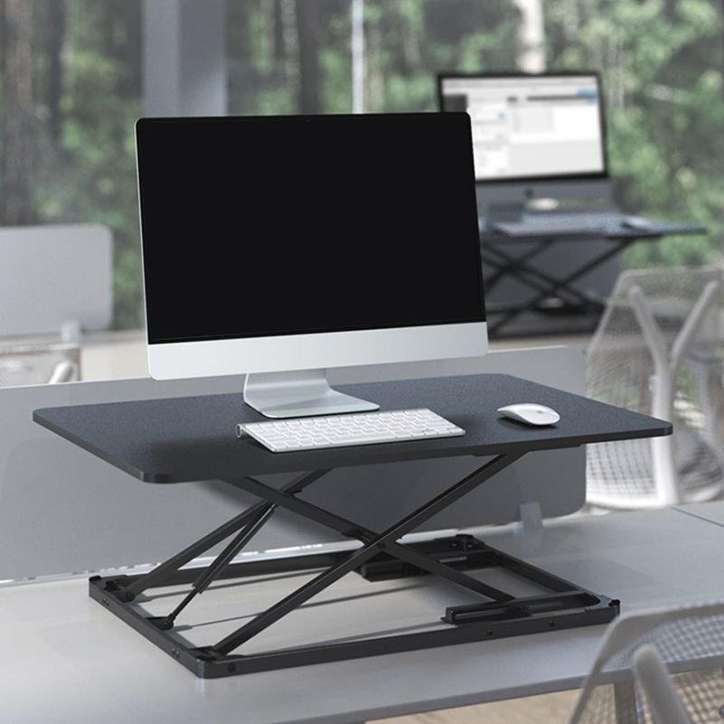 Rectangular Shaped Office Standing Desk Converter Wood in White/Black Clearhalo 'furn' 'furn_office_desk' 'Furniture' 'Office Desks' 'Office Furniture' 'office_desk' 1200x1200_9a7552fd-94c5-4ebf-a94a-9d148bebc45b