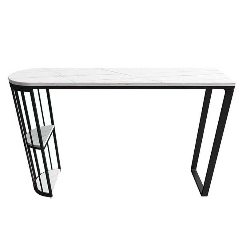 Modern White Sintered Stone Table Metal Base Table for Kitchen Living Room Clearhalo 'Bar Furniture' 'Bar Tables' 'bar_tables' 'furn' 'furn_bar_tables' 'Furniture' 'Kitchen & Dining Furniture' 1200x1200_9a7591df-0c16-4500-9917-4c11eef7bd2c