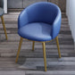 Glam Bedroom Solid Back Arm Chair Matte Finish Leather Dining Chair