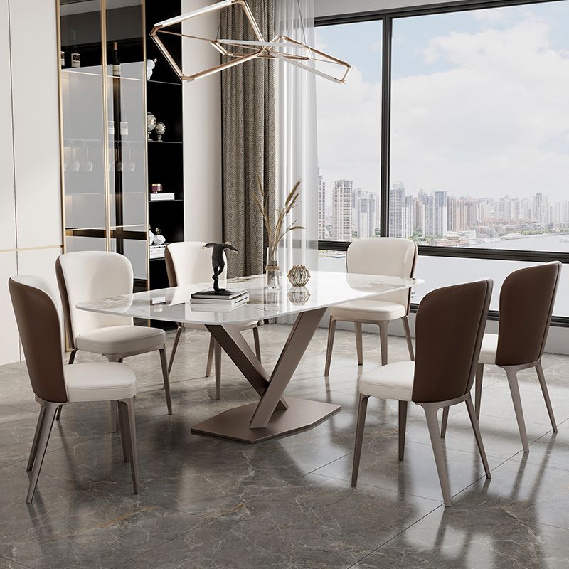 Metal Traditional Luxury Rectangle Table Sintered Stone Dining Table for Kitchen and Dining Room Clearhalo ' dining_table' 'Dining Tables & Seating' 'Dining Tables' 'furn' 'furn_dining_table' 'Furniture' 'furniture_dining_table' 'Kitchen & Dining Furniture' 'kitchen&dining_furn' 'kitchen' 'kitchen_dining_table' 1200x1200_9a7a206f-9b19-4ebd-88e9-b27ddc12e593