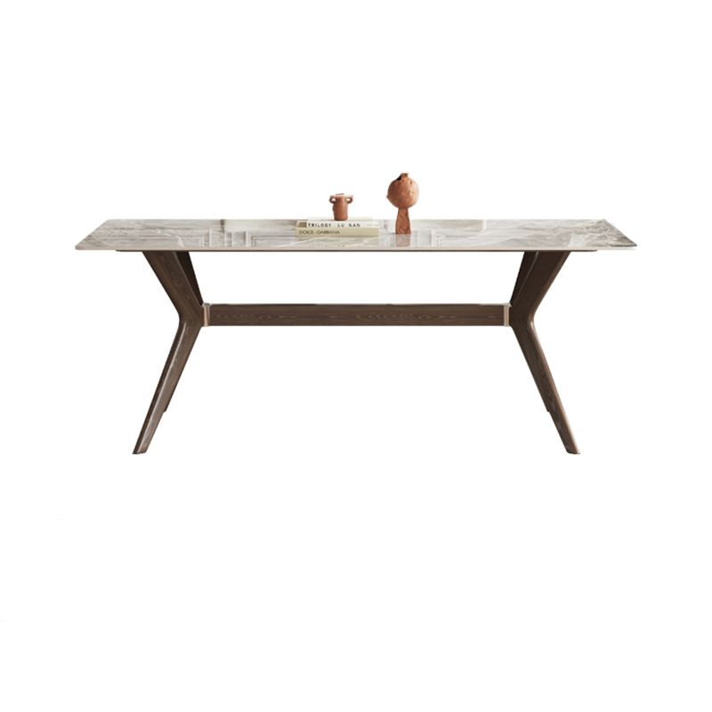 Modern 1/4/5/7 Pieces Dining Furniture Stone Rectangle Dining Table Set in Gray