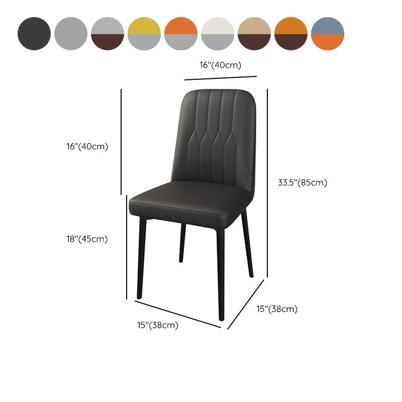 PU Leather Dining Chairs Parsons Armless Side Chair for Restaurant Clearhalo 'Dining Chairs' 'Dining Tables & Seating' 'dining_chair' 'furn' 'furn_dining_chair' 'Furniture' 'Kitchen & Dining Furniture' 1200x1200_9a7c06f8-6ccd-4d8c-895a-a522e7cc2692