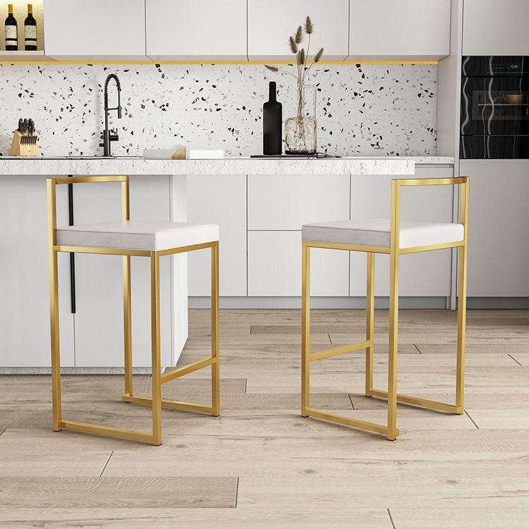 Nordic Backrest Armless Counter Stool Iron Kitchen Bar Stool with Cushion and Pedal Clearhalo 'Bar Furniture' 'Bar Stools' 'bar_stools' 'furn' 'furn_bar_stools' 'Furniture' 'Kitchen & Dining Furniture' 1200x1200_9a7d1a3a-0eab-4807-a8c3-130544365784