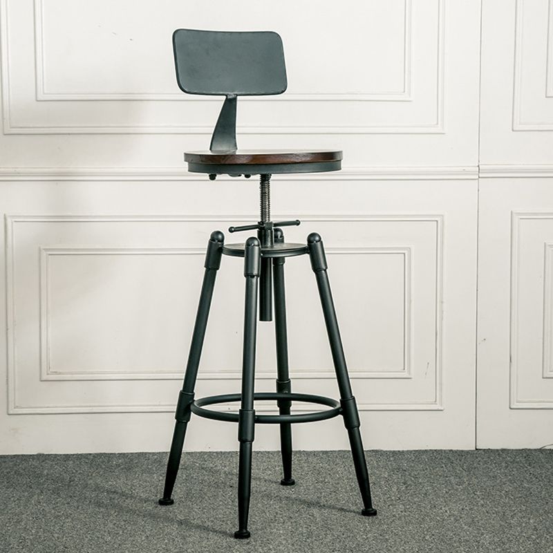 Adjustable Height Bar Stools Industrial Barstool with Metal Legs Clearhalo 'Bar Furniture' 'Bar Stools' 'bar_stools' 'furn' 'furn_bar_stools' 'Furniture' 'Kitchen & Dining Furniture' 1200x1200_9a7dab6f-3b31-47ea-b8a2-71f1c1e10b2f