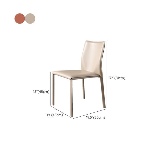 Dining Room Armless Chair Home Faux Leather Parsons Dining Chair