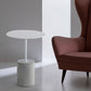 Round Metal Top Pedestal Side Table Pedestal End Table for Living Room