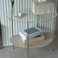 Modern Glass Side Table 4 Legs Double Tier Sofa Corner Table