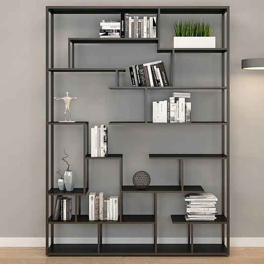 Modern Open Back Standard Bookshelf Metal Bookcase for Home Office