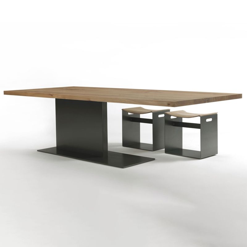 Metal Contemporary Free Form Dining Table Solid Wood Top Table for Dining Room Clearhalo ' dining_table' 'Dining Tables & Seating' 'Dining Tables' 'furn' 'furn_dining_table' 'Furniture' 'furniture_dining_table' 'Kitchen & Dining Furniture' 'kitchen&dining_furn' 'kitchen' 'kitchen_dining_table' 1200x1200_9a820925-4b48-4e9f-9835-b8675a40c853