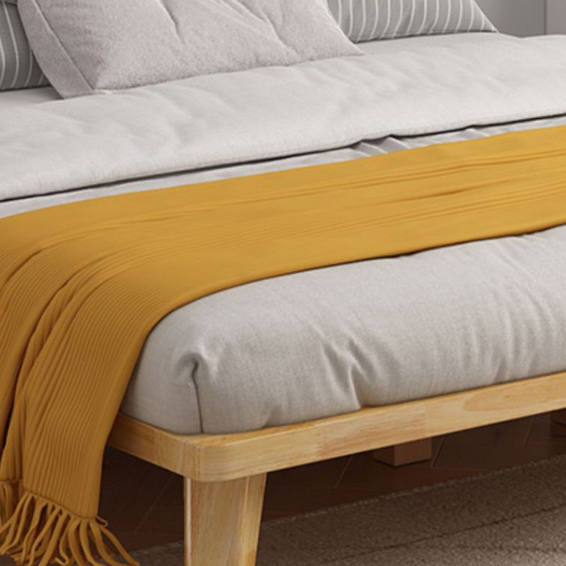 Natural Upholstered Wooden Bed Frame Nordic 13.39" H Platform Bed