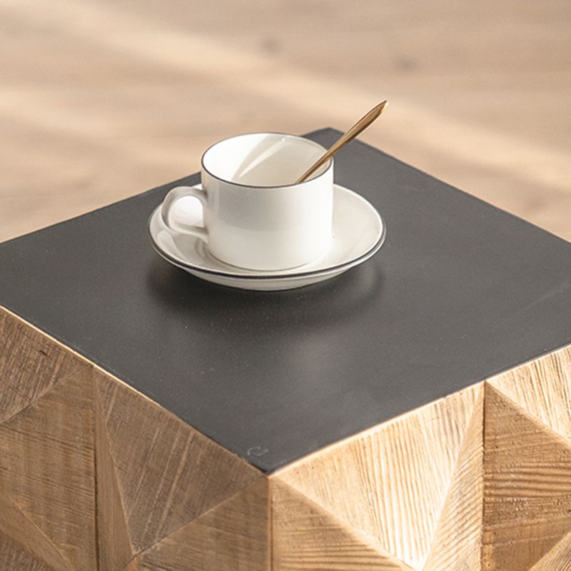Rustieke geometrisch accent bijzettafel houten zijde uiteinde snacktafel