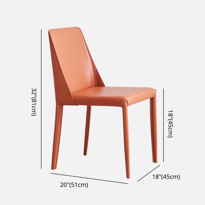 Contemporary PU Leather Dining Side Chair Matte Finish Solid Back Dining Chair Clearhalo ' kitchen&dining_furn' 'Dining Chairs' 'Dining Tables & Seating' 'dining_chair' 'Furniture' 'furniture_dining_chair' 'Kitchen & Dining Furniture' 'kitchen' 1200x1200_9a84ce9a-635c-4efd-aefb-0301841ac9d9