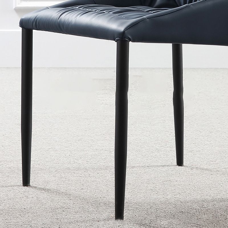 Sedie da pranzo in cucina contemporanea sedie laterali in finto in pelle in blu