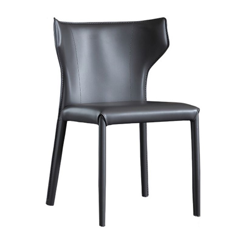 Contemporary Kitchen Solid Back Dining Side Chair Metal Dining Side Chair Clearhalo ' kitchen&dining_furn' 'Dining Chairs' 'Dining Tables & Seating' 'dining_chair' 'furn' 'furn_dining_chair' 'Furniture' 'furniture_dining_chair' 'Kitchen & Dining Furniture' 'kitchen' 1200x1200_9a85a241-8ea3-4edd-9929-4bb63472748b