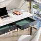 White and Black Writing Desk Rectangular Shaped Office Desk with 1/2 Drawers Clearhalo 'furn' 'furn_office_desk' 'Furniture' 'Office Desks' 'Office Furniture' 'office_desk' 1200x1200_9a85c50f-03d4-4517-b93a-4668ddc81f7e