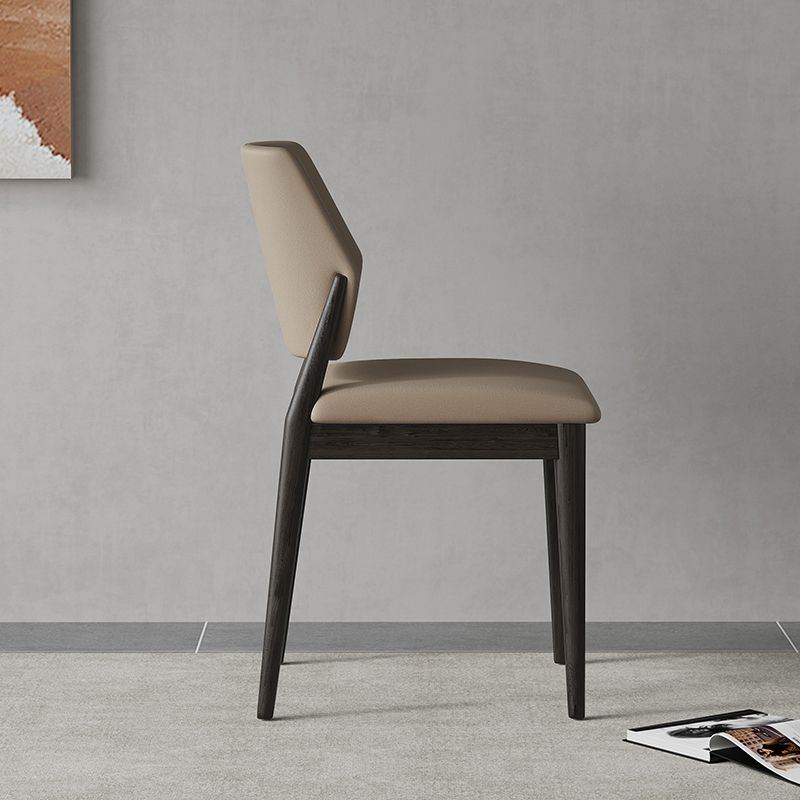 屋内のマット仕上げの現代的なフェイクレザーオープンバックダイニングサイド家具