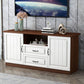 Mueble para TV de 2 puertas de madera estilo escandinavo Consola para TV con estante