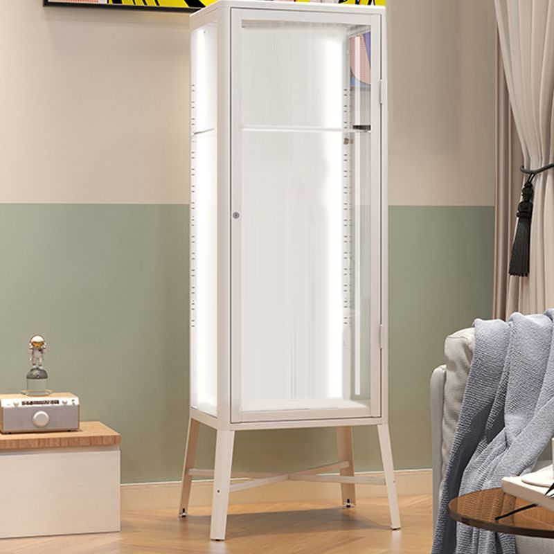 メタルモダンキュリオキャビネットガラスドアリビングルーム用の調整可能なディスプレイキャビネット