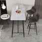 Modern Marble Table with Rectangle Table Top Black Trestle Table - 41.3" H Clearhalo 'Bar Furniture' 'Bar Tables' 'bar_tables' 'furn' 'furn_bar_tables' 'Furniture' 'furniture_bar_tables' 'Kitchen & Dining Furniture' 1200x1200_9a8cacec-d049-4eba-b2c2-3cb666da67da