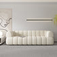 White Contemporary Seating Tuxedo Arm Sofa Sewn Pillow Back for Living Room