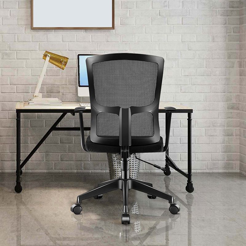 Ergonomic Mesh Desk Chair Mid Back Arms Chair with Swivel Casters Clearhalo 'furn' 'furn_office_chair' 'Furniture' 'Office Chairs' 'Office Furniture' 'office_chair' 1200x1200_9a8fc26b-9f4c-4d8c-9fce-35bc7633140d