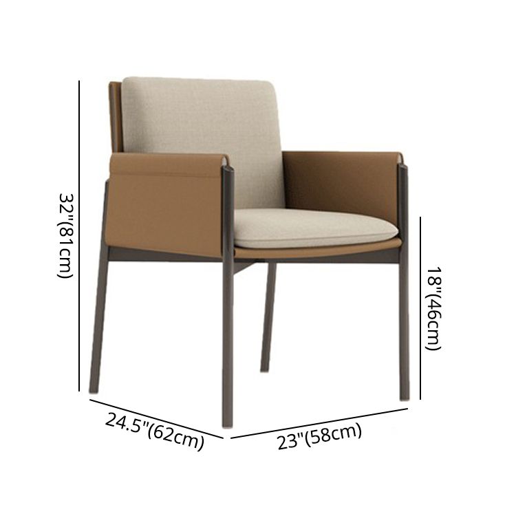 Faux Leather Contemporary Dining Room Chair Matte Finish Solid Back Dining Arm Chair Clearhalo ' kitchen&dining_furn' 'Dining Chairs' 'Dining Tables & Seating' 'dining_chair' 'furn' 'furn_dining_chair' 'Furniture' 'furniture_dining_chair' 'Kitchen & Dining Furniture' 'kitchen' 1200x1200_9a8fde98-616b-4b95-82d4-0448096a03fd