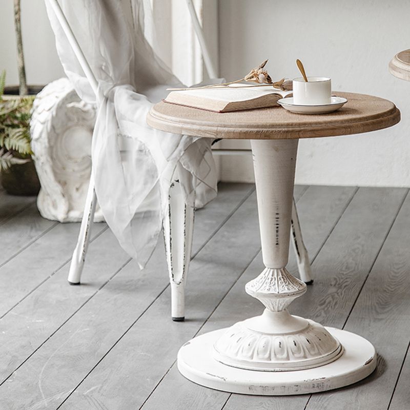 Pedestal Distressed End Table French Country Round Side End Table Clearhalo 'Coffee & Accent Tables' 'End & Side Tables' 'end_side_tables' 'furn' 'furn_end_side_tables' 'Furniture' 'Living Room Furniture' 1200x1200_9a926797-8a05-4fb6-9176-fcdf8c42ed48